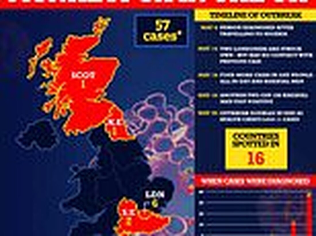 Europa warnt davor, dass sich Affenpocken auf Haustiere wie Ratten und Mäuse ausbreiten und dann endemisch werden könnten In Afrika, wo das Virus gut etabliert ist, kann das Virus in wilden Nagetieren wie Eichhörnchen und Siebenschläfern gefunden werden Die Warnung kommt, da sich der Ausbruch in Großbritannien auf 57 Fälle fast verdreifacht, mit 67 weiteren Fällen in neun europäischen Ländern Anzeige . Quelle: Dailymail UK