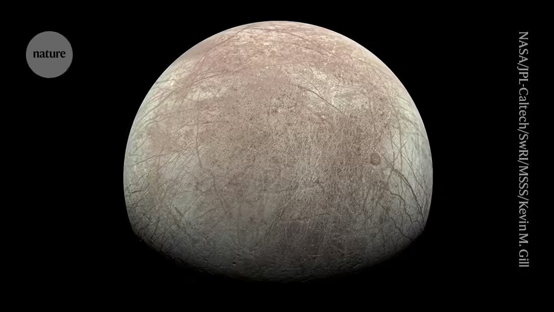 NASA startet mit der Europa Clipper-Mission zum Jupitermond Europa, um Hinweise auf mögliche Lebensbedingungen im darunter liegenden Ozean zu erforschen.