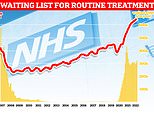 Die NHS-Warteliste schießt auf ein weiteres Rekordhoch, da aufgrund der Krise 6,5 MILLIONEN Patienten für Routineoperationen wie Hüftersatz in der Warteschlange stehen – aber die Wartezeiten in der Notaufnahme und für Krankenwagen verbessern sich leicht